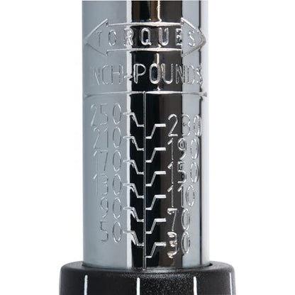 Performance Tool M196 1/4 in. Drive Torque Wrench, 30 to 250 in-lbs. - style: 1/4" Dr. Click Style (30-250 in/lbs)