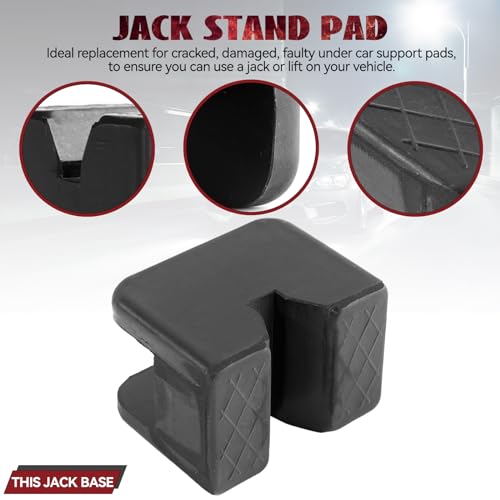 Universal Jack Stand Pad Adaptor Rubber Block Axle Listing Slotted Frame Rail Sill Damage Car Protector Heavy Duty Pinch Welds Jacking Point - size: 6Ton & 2Pcs