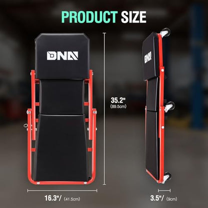 ‎DNA MOTORING TOOLS-00184 36 Inches 2 IN 1 Rolling Folding Car Creeper/Seat, 6 Pcs 2" Casters, 150kg Weight Capacity, Red - color: Red, size: 36 Inches