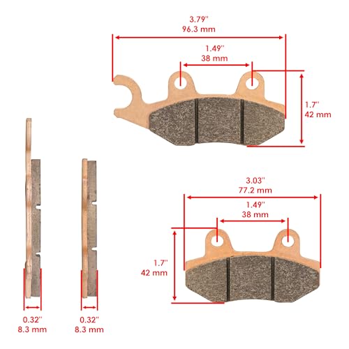 Caltric Front And Rear Brake Caliper with Pads Compatible with Yamaha Rhino 450 Yxr450 4X4 2006 2007 2008 2009