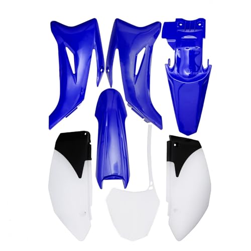 7pcs Complete Plastics Fender Kit + Front Fender Bracket for TTR110, TTR110E, SSR125TR, SDG 140cc-170cc Dirt Pit Bikes, Motorcycle Body Work Fairing Kit, Pre-Drilled, Easy Install (Blue) - color: Blue
