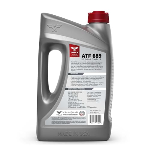 TRIAX ATF 689 Full Synthetic for ZF 6HP, 8HP, 9HP Transmissions | Compatible with Jeep, Chrysler, Dodge RAM, Audi, BMW, Land Rover, Mercedes Benz, Porsche, and More (5 Quart - 3 Pack) - size: 5 Quart - 3 Pack