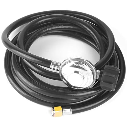 MAJARO 12 FT Propane Regulator and Hose – Low Pressure LP Gas Hose with QCC1 Tank Adapter & 3/8" Female Flare Fitting – Replacement Regulator for Gas Grill, Heater, and Fire Pit Table - color: PVC