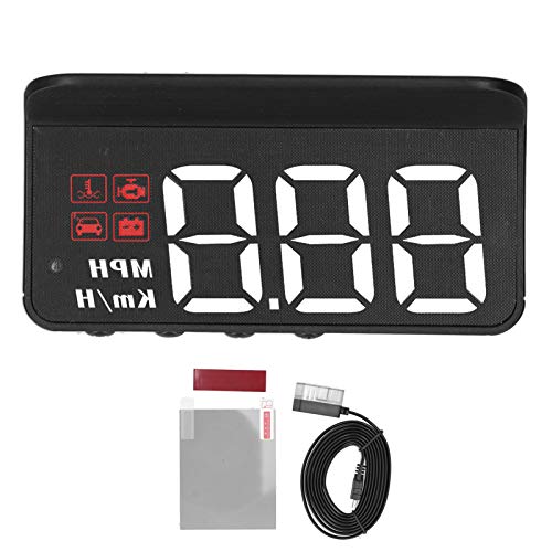 Car,OBD2 HUD Projector Multi Function Gauge Alarm Fatigue Driving Reminder