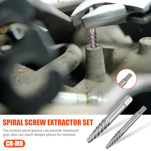 26Pcs Bolt Extractor Kit,Left Hand Drill Bit,Easy Out Screw Bolt Extractor - size: 26 PCS