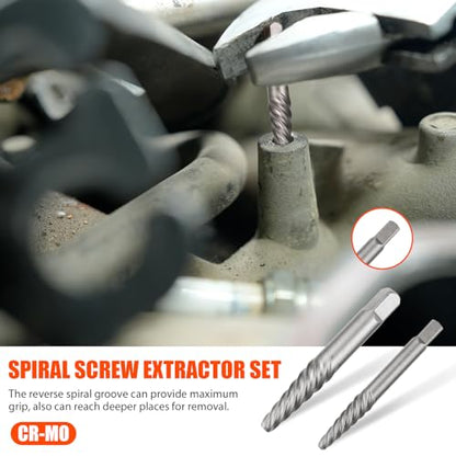 26Pcs Bolt Extractor Kit,Left Hand Drill Bit,Easy Out Screw Bolt Extractor - size: 26 PCS