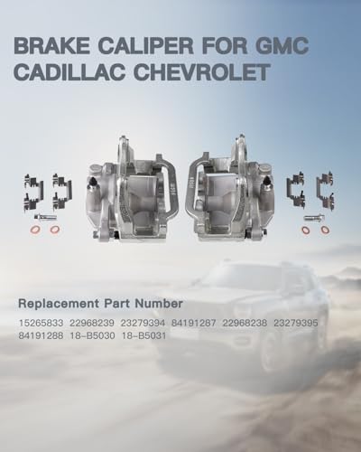 Rear Disc Brake Caliper Left & Right, Assembly with Bracket - Compatible with Cadillac, Chevy and GMC Models - Escalade, Avalanche, Silverado/Suburban/Sierra 1500, Tahoe, Replaces 18-B5030 18-B5031 - size: 18B5030-L&R
