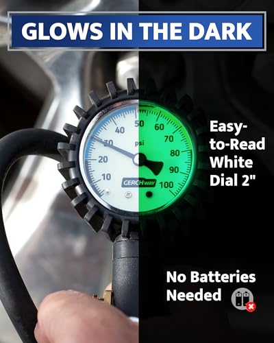 Air Chuck with Tire Pressure Gauge and Inflator for Air Compressor 100 PSI - size: Extended