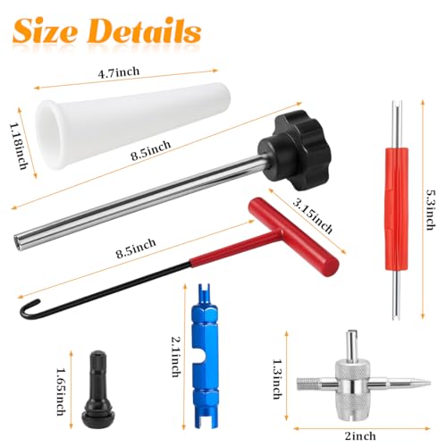 3PCS Tire Valve Stem Tool Kit Replacement Installation Set Red - color: Black, size: 30PCS