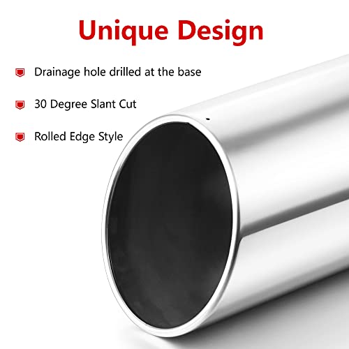 A-KARCK Exhaust Tip 2.5" Inlet to 3.5" Outlet, 7" Overall Length Polishing Bolt On Exhaust Tailpipe Tip Protect Tailpipe - size: 2.5"Inlet 3.5"Outlet-7"Long Sliver