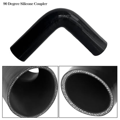 ID 2 inch 90 Degree Silicone Elbow Coupler Hose 7" Leg Length - size: ID: 2"