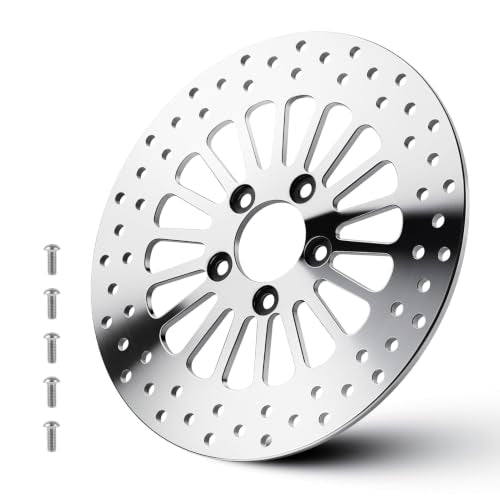 Youxmoto 11.8" Rear Brake Rotor for Harley Davidson Touring, for Road King Electra Glide Standard/Classic Tri Glide Ultra Classic Street Glide Road Glide with Bolts Set Brake Rotor 08-22, Polished - size: 1*11.8'' Rear Rotor+1*Bolt