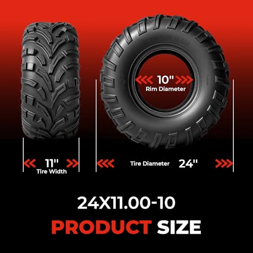 ATV UTV Tires 24x11-10,6-Ply Tubeless Tires,Directional,Set of 2 - size: 24x11-10