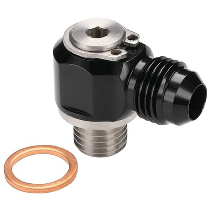 6AN Male Flare Banjo to M12x1.5 Stainless Steel Banjo Bolt Assembly Fitting Adapter Black - size: 6AN to M12x1.5