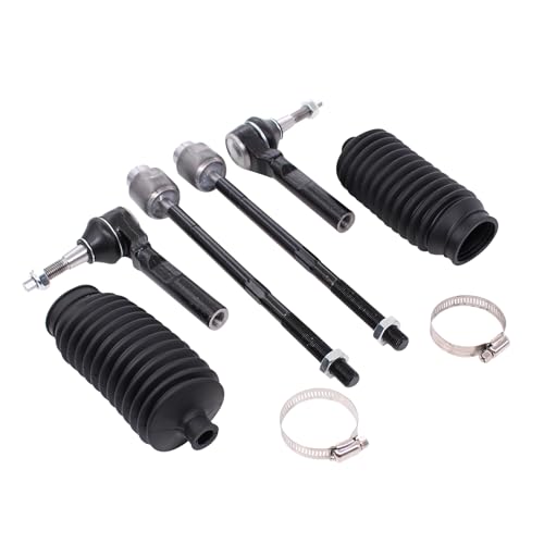 MOTOKU 6pc Front Suspension Inner and Outer Tie Rods End w/Boots