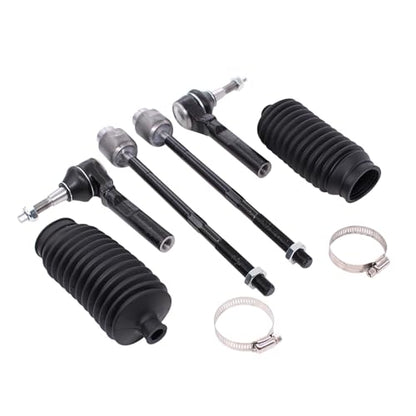 MOTOKU 6pc Front Suspension Inner and Outer Tie Rods End w/Boots