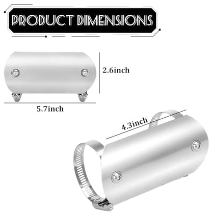 Stainless Motorcycle Exhaust Heat Shield with 2 Clamps, Titanium - color: Titanium