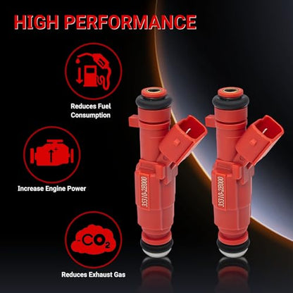 Fuel Injectors Set of 4 Compatible with Hyundai Kia 1.8L 2.0L - size: 35310-2E000