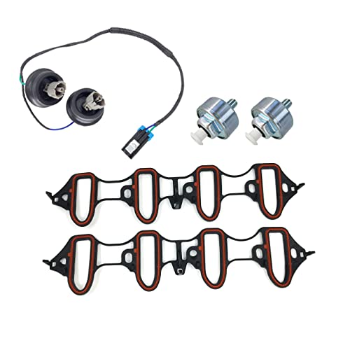 Partsflow 5 Knock Sensor Harness Intake Manifold Gasket Kit For GM LS1 LQ4 LQ9 6.0L 5.3L 5.7L For Buick For Cadillac For Chevrolet For GMC For Hummer For Isuzu For Saab OE#10456603 - color: 12601822,213-3521,89060413