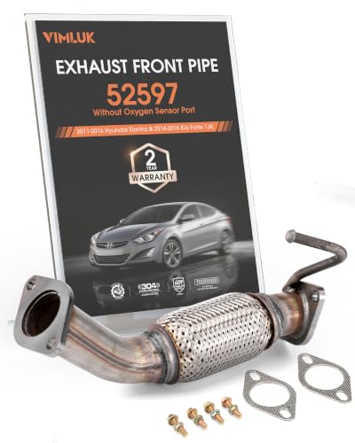 Exhaust Flex Pipe Compatble with 2011-2016 Elantra1.8 &2013 Elantra Coupe & Elantra GT 1.8L & 2014-2016 Forte 1.8L OE# 286103X400 & 28610A7400 (VK-52597) - size: Coupe/GT/Forte