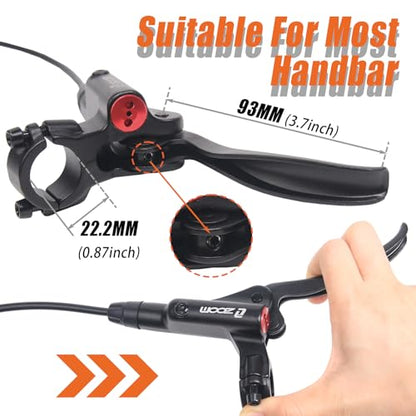 BUCKLOS Zoom 4 Piston Pre-Bled MTB Hydraulic Disc Brake Set - color: Front only