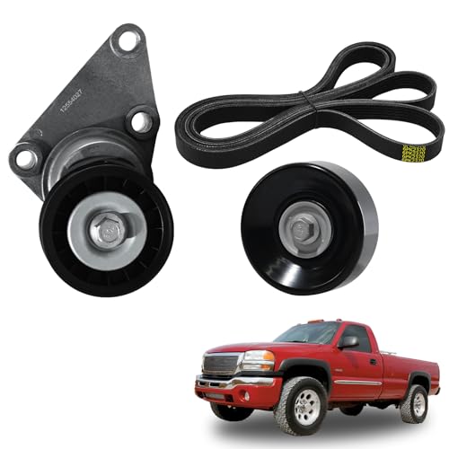 90K-38158C Serpentine Belt Drive Tensioner Pulley Component Kit for 03-06 Suburban Silverado Savana Yukon XL Sierra 1500 2500 3500 Tahoe Escalade ESV EXT,for 03-07 Hummer H2 - size: 90K-38158C