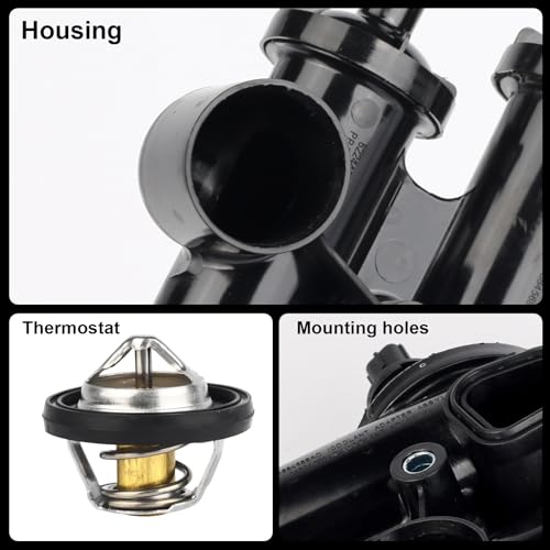 Thermostat Housing Assembly W/Sensor 68003582AB - Compatible with Dodge, Jeep - Journey 09-20, Avenger 09-14, Compass Patriot 07-17, Caliber, Sebring, 200 - DOHC 4Cyl 2.4L 2.0L - size: Plastic 902-319