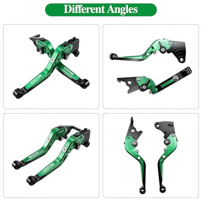 Brake Clutch Lever Set for Z500 Ninja500, Adjustable Levers(Green) - color: Green