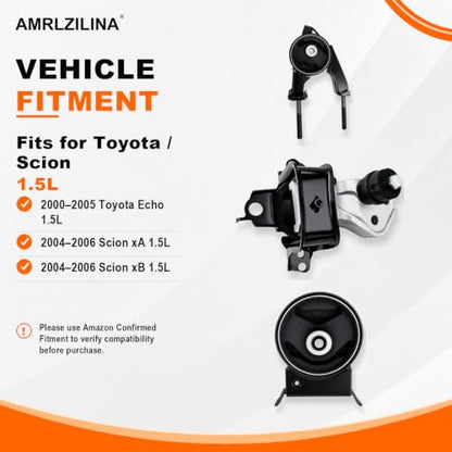 Engine Motor Transmission Mount Kit for Scion XA/XB 2004-2006 - size: 2000-2005 Toyota Echo 1.5L