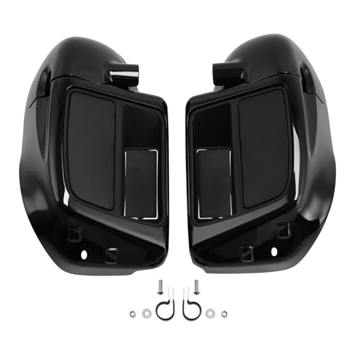 XFMT Motorcycle Lower Fairing Lower Vented Leg Fairing with 6.5" Speaker Pods & Grills Fit For Harley Davidson Touring Road King Street Glide Electra Glide 2014-2024, Vivid Black - color: W/ Speaker Pods For '14-'24