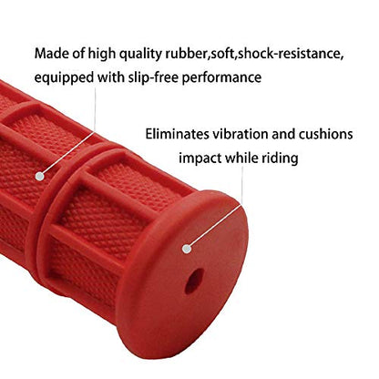 Worldmotop Motorcycle Handlebar Grips Non-Slip Soft Rubber Grips Handlebar with 7/8" 22mm 24mm Replacement for All Off Road ATV Dirt Bike, Bike Handle Grips(Black)