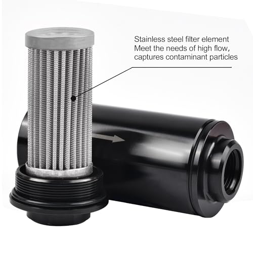 EVIL ENERGY 40 Micron Fuel Filter Inline with 6AN 8AN 10AN Adapter Universal 60MM
