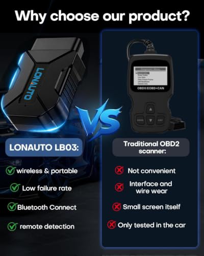 OBD2 Scanner Bluetooth Wireless Car Diagnostic Tool for iPhone & Android