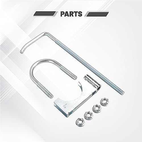 Exhaust Clamp With Hanger Fits 2" Exhaust Pipe, 2PCS - size: 2''