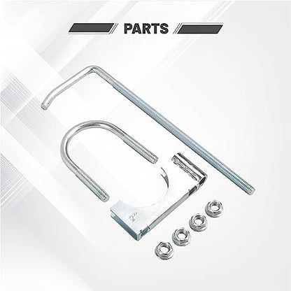 Exhaust Clamp With Hanger Fits 2" Exhaust Pipe, 2PCS - size: 2''