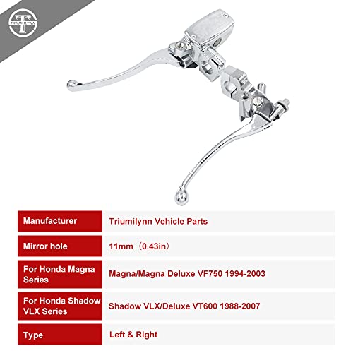 1" Brake Clutch Master Cylinder for Honda Shadow VT600 VT750 VT1100 VT1300 - color: Silver