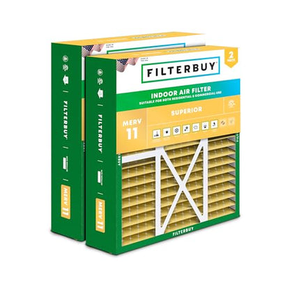Filterbuy 20x22x5 Air Filter MERV 11 Pet & Allergy Defense (2-Pack) - size: 20x22x5