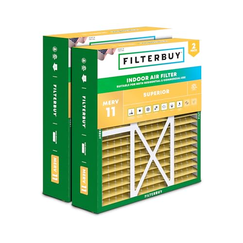 Filterbuy 20x22x5 Air Filter MERV 11 Pet & Allergy Defense (2-Pack) - size: 20x22x5