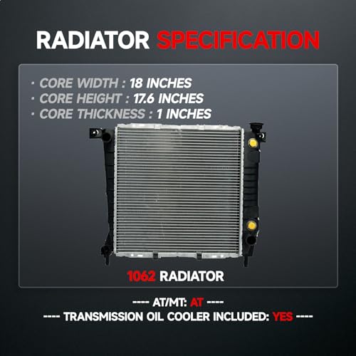 VibeUp 1062 Radiator | With TOC | 18" - size: RAD:1062