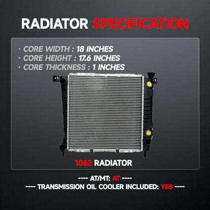 VibeUp 1062 Radiator | With TOC | 18" - size: RAD:1062