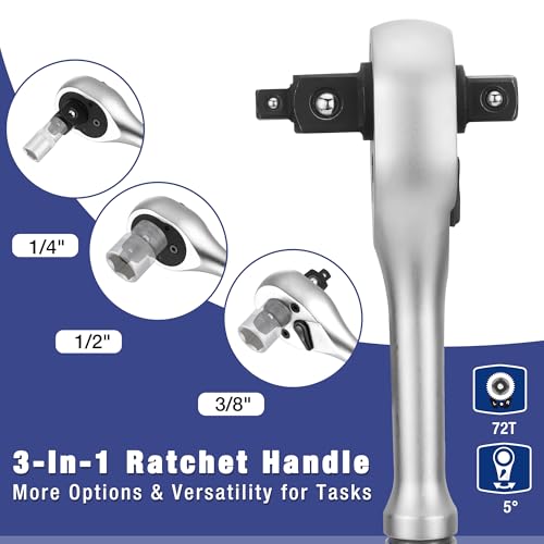 WORKPRO 22-Piece Socket Wrench Set, Metric Ratchet Wrench Set