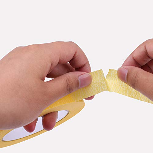 Lichamp 25mm x 50m Yellow Automotive Masking Tape for Painting - size: 1 inch x 55 Yards x 2 Rolls