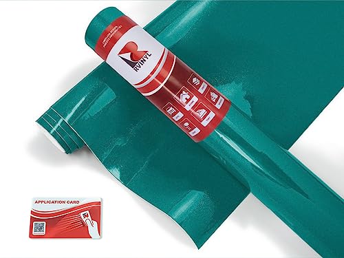 Rwraps Gloss Metallic Vinyl Car Wrap Film Sheet Roll with Air Release Technology - 5ft x 1ft, Emerald Green - color: Gloss Metallic Emerald Green, size: 5ft x 1ft