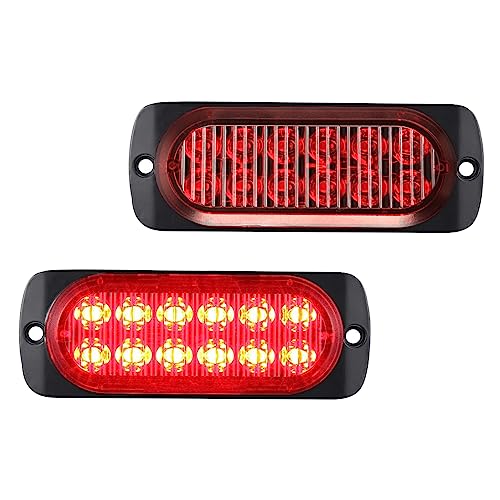 12LED Trailer Tail Light 12-24V Red Super Bright Ultra Slim Trailer Lights Surface Mount Tail Light Brake Light for ATV Boat Trailers Truck Tractor (Pack of 2) - size: 2PCS