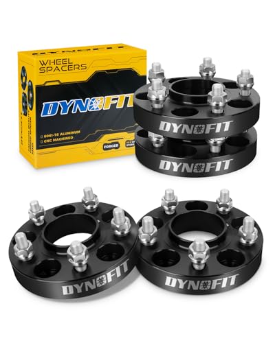 dynofit 5x114.3 Wheel Spacers 1 Inch for Nissan 350Z/370Z & Infiniti G35/G37/FX35, Hubcentric 66.1mm Bore, M12x1.25 Studs, 25mm 5x4.5 Forged Spacers Compatible with Altima/Maxima/Murano, 4Piece