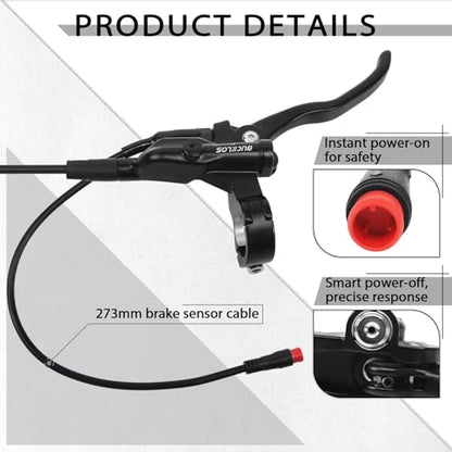 BUCKLOS 2 Piston Power-Off Ebike Hydraulic Disc Brake Set with 180mm Rotors
