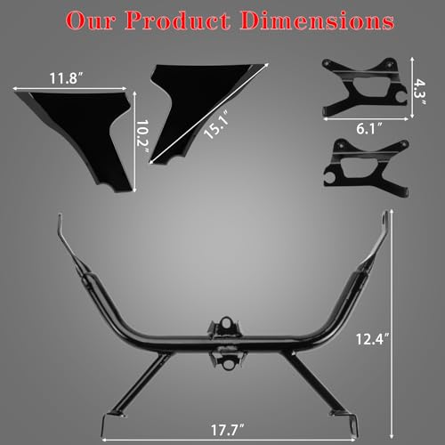 Side Fairing Panel Bracket Motorcycle Fairing Support Brackets Kit Fit for Touring Road Glide 2024-up,CVO Road Glide 2023-up,CVO Road Glide ST 2024-up (Vivid Black)