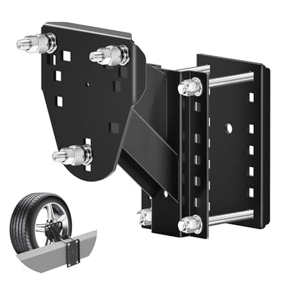 JEACENT Trailer Spare Tire Mount for Utility Trailer Accessories,3-Nut Design Spare Tire Carrier,Fits Most 5,6 & 8 Lugs Wheels, Hold 4.5″, 4.75″,5",5.32",5.5″,6.5"and 6.7" Bolt Patterns,Up to 160 Lbs - size: 3 Nut 4.5-6.7 Inch