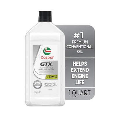 Castrol GTX 10W-30 Conventional Motor Oil, 1 Quart, Pack of 6 - size: 1 Quart, Pack of 6