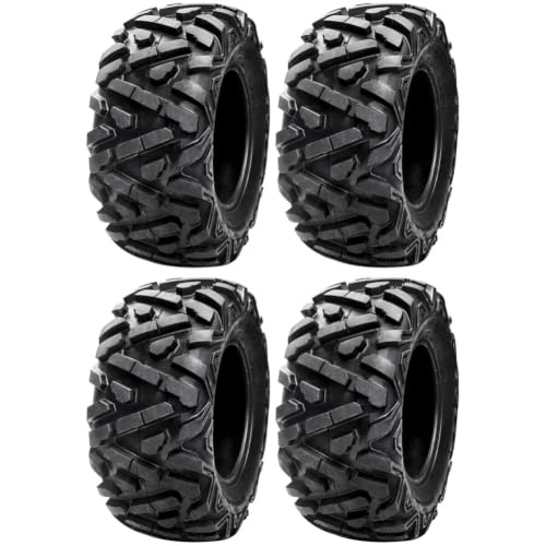 Tusk TriloBite HD 8-Ply UTV/ATV Tire Set of 4– 25x8-12 Front & 25x10-12 Rear – Heavy-Duty Off-Road Tires